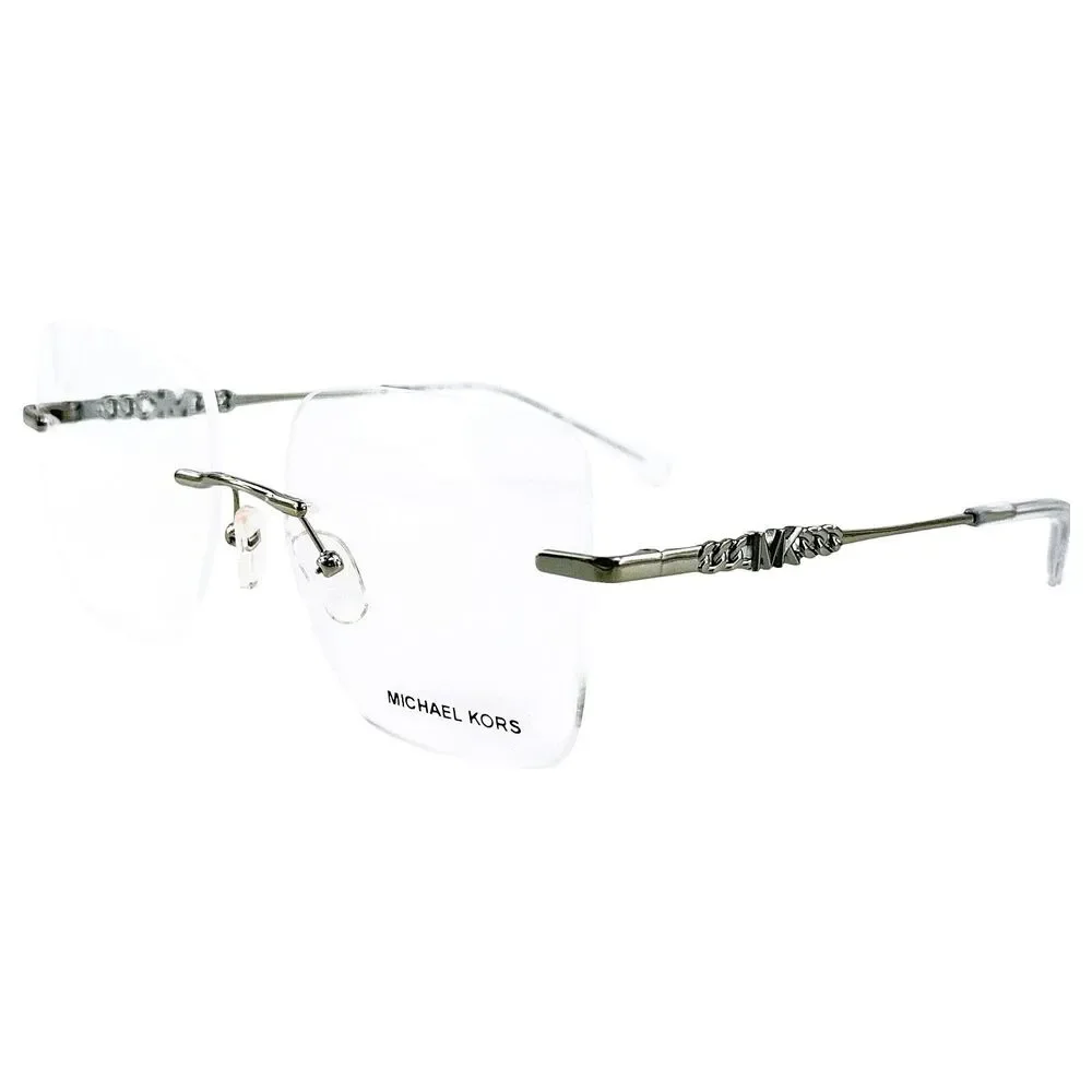 Michael Kors MK3078 Giverny Womens Rimless Eyeglass Frame 1893 Silver 54-17